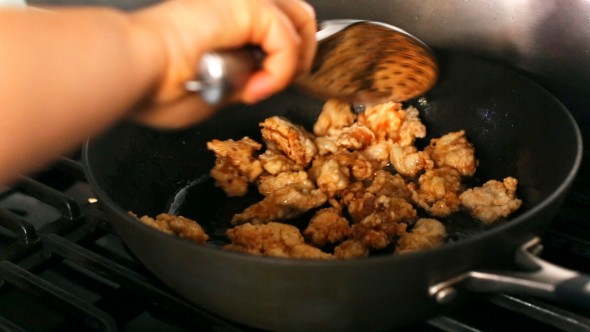 Spicy Garlic Fried Chicken - Cooked